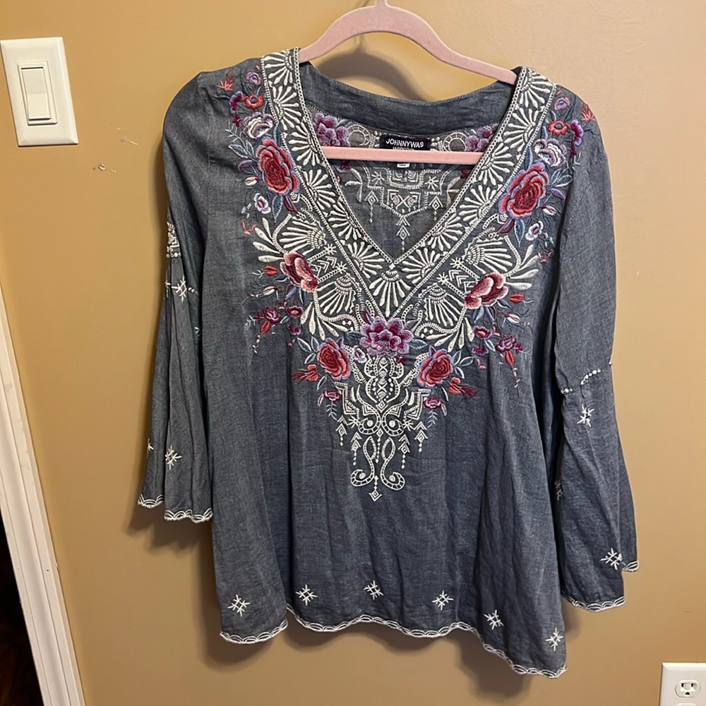 Johnny Was Workshop Flowy Blouse Top